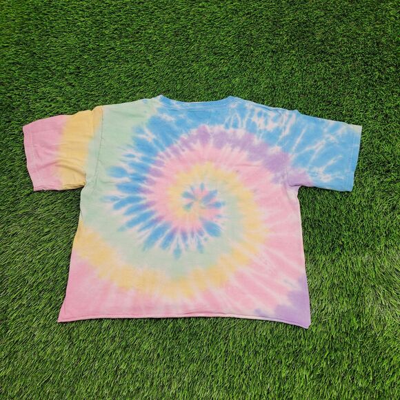Pink-Floyd Pastel Tie-Dye Shirt Womens Medium 19x19 Cropped - Picture 2 of 11